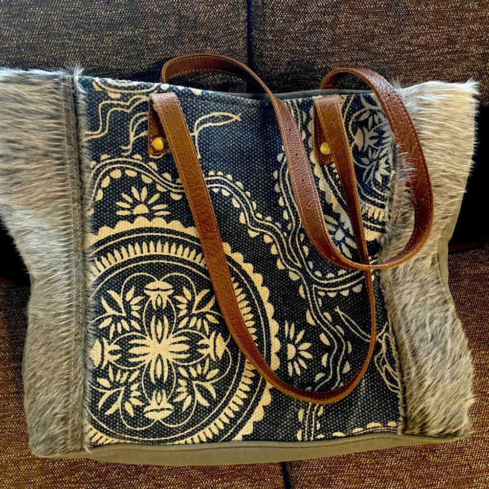 New Myra Bag with cow hide sides